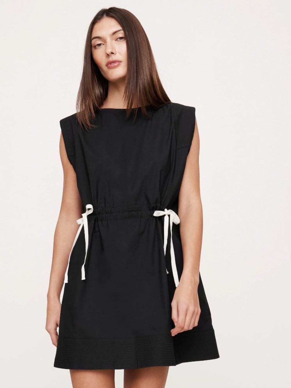NWT!!! Banana Republic Black Cotton Poplin Cinch-Waist Mini Dress XXL
